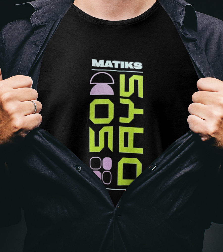 Matiks 50 Days Geometric Neon Shapes And Numbers T-Shirt