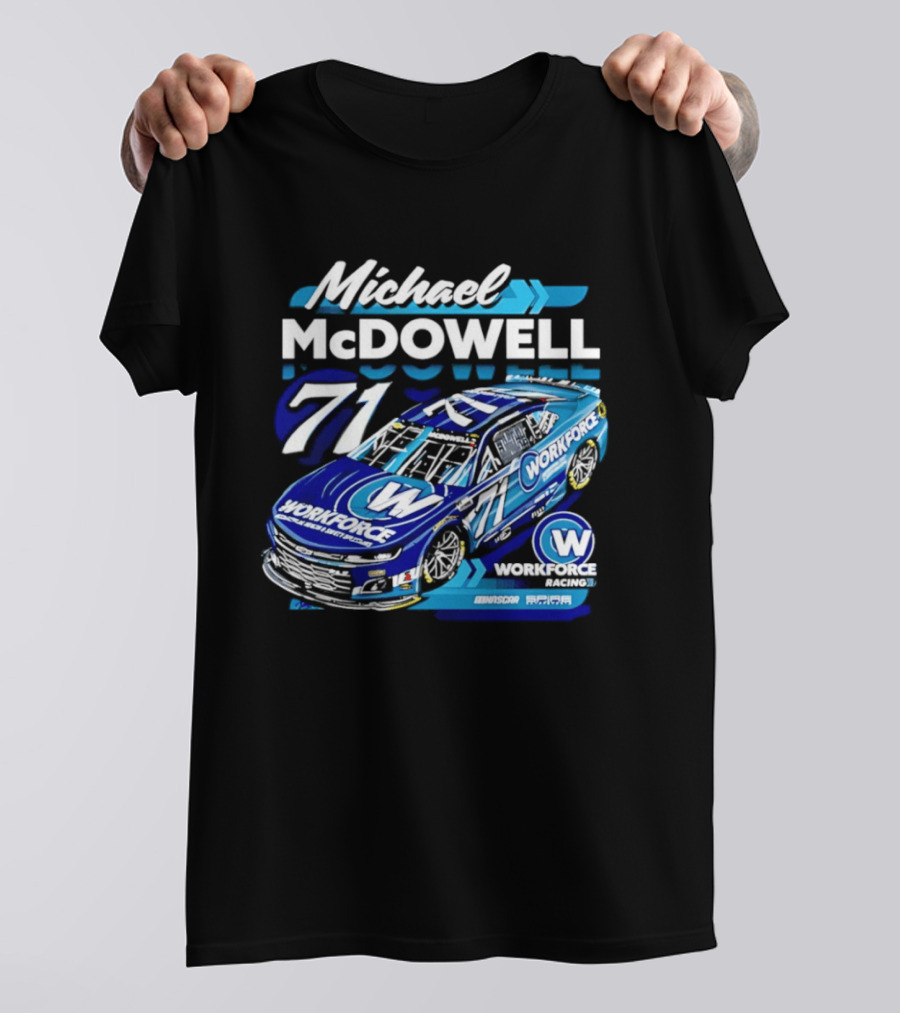 Michael McDowell 71 Workforce Racing Car NASCAR Team Racing T-Shirt