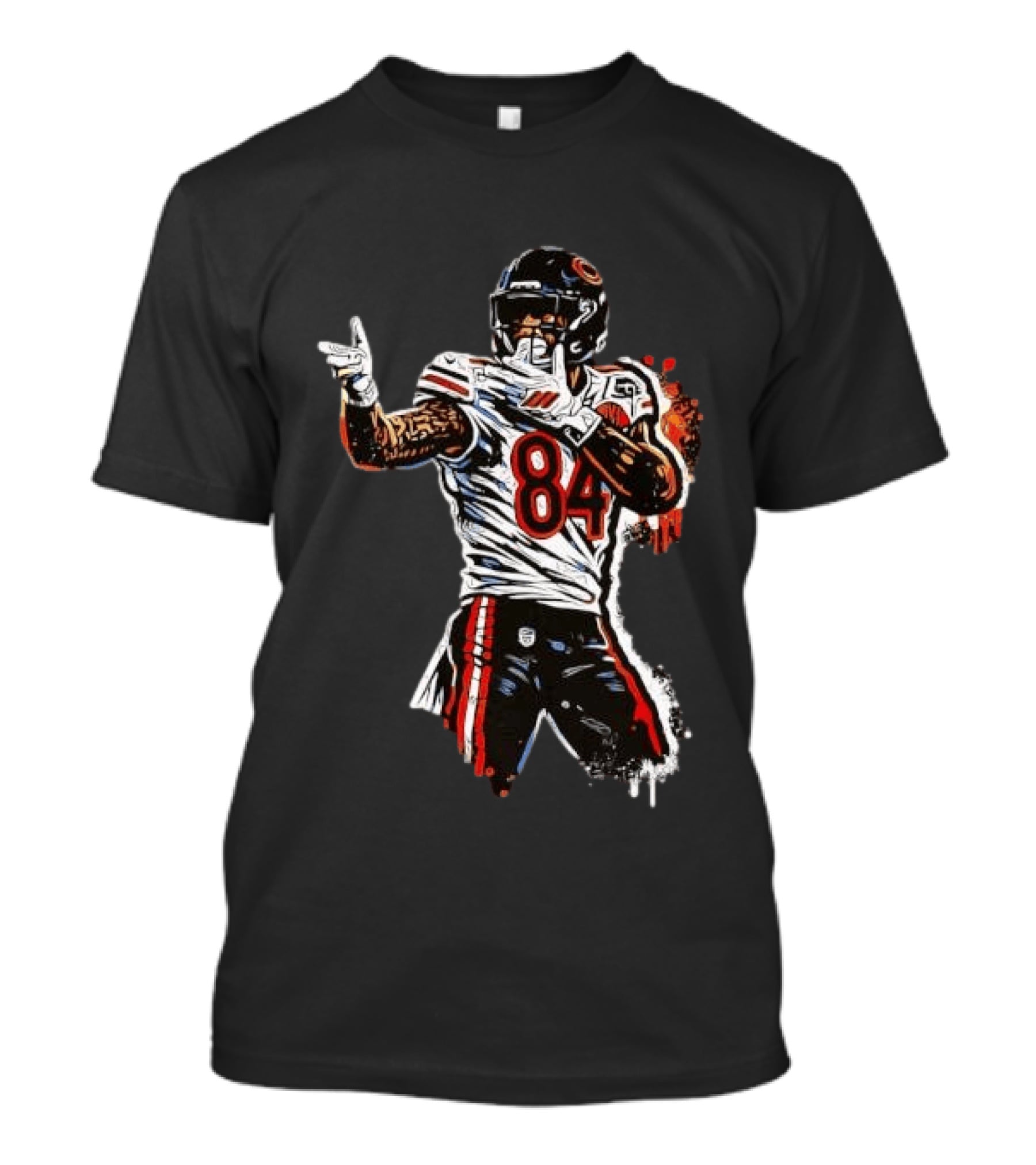 Number 84 Chicago Bears Football Player Action Pose T-Shirt