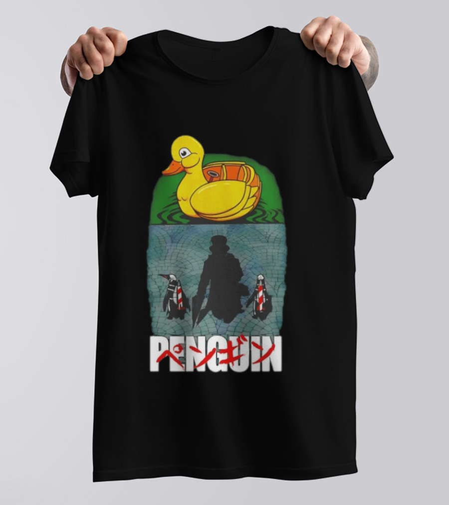 Penguin Oswald Cobblepot Walking Toward Duck Akira T-Shirt