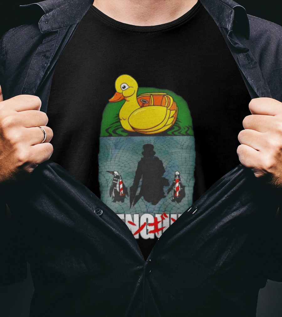 Penguin Oswald Cobblepot Walking Toward Duck Akira T-Shirt