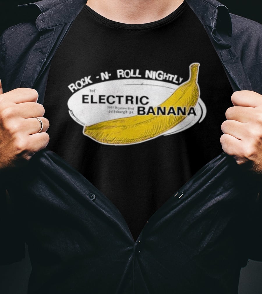 Rock N Roll Nightly Electric Banana Pittsburgh PA Vintage Retro Music Venue T-Shirt