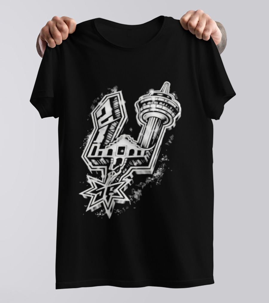 San Antonio Alamo Tower Spurs Star T-Shirt