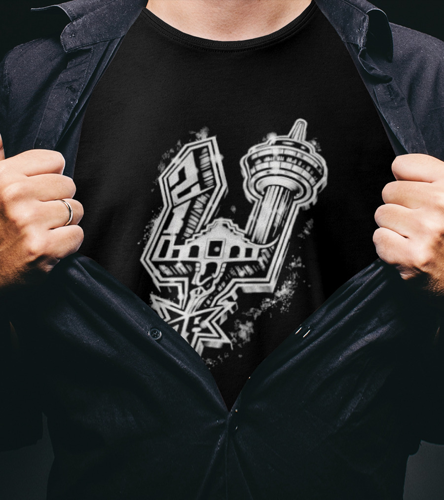 San Antonio Alamo Tower Spurs Star T-Shirt