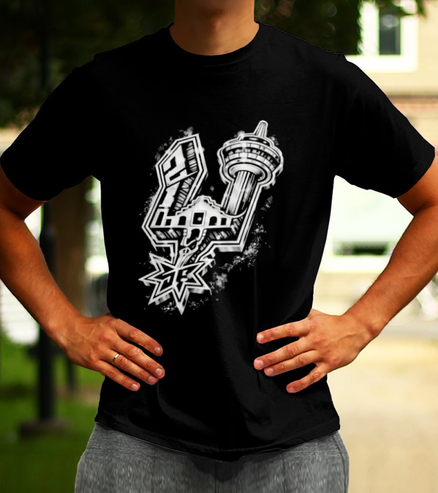 San Antonio Alamo Tower Spurs Star T-Shirt