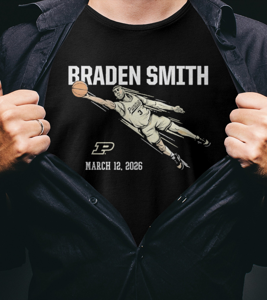 Purdue Basketball Braden Smith Diving March 12 2026 T-Shirt