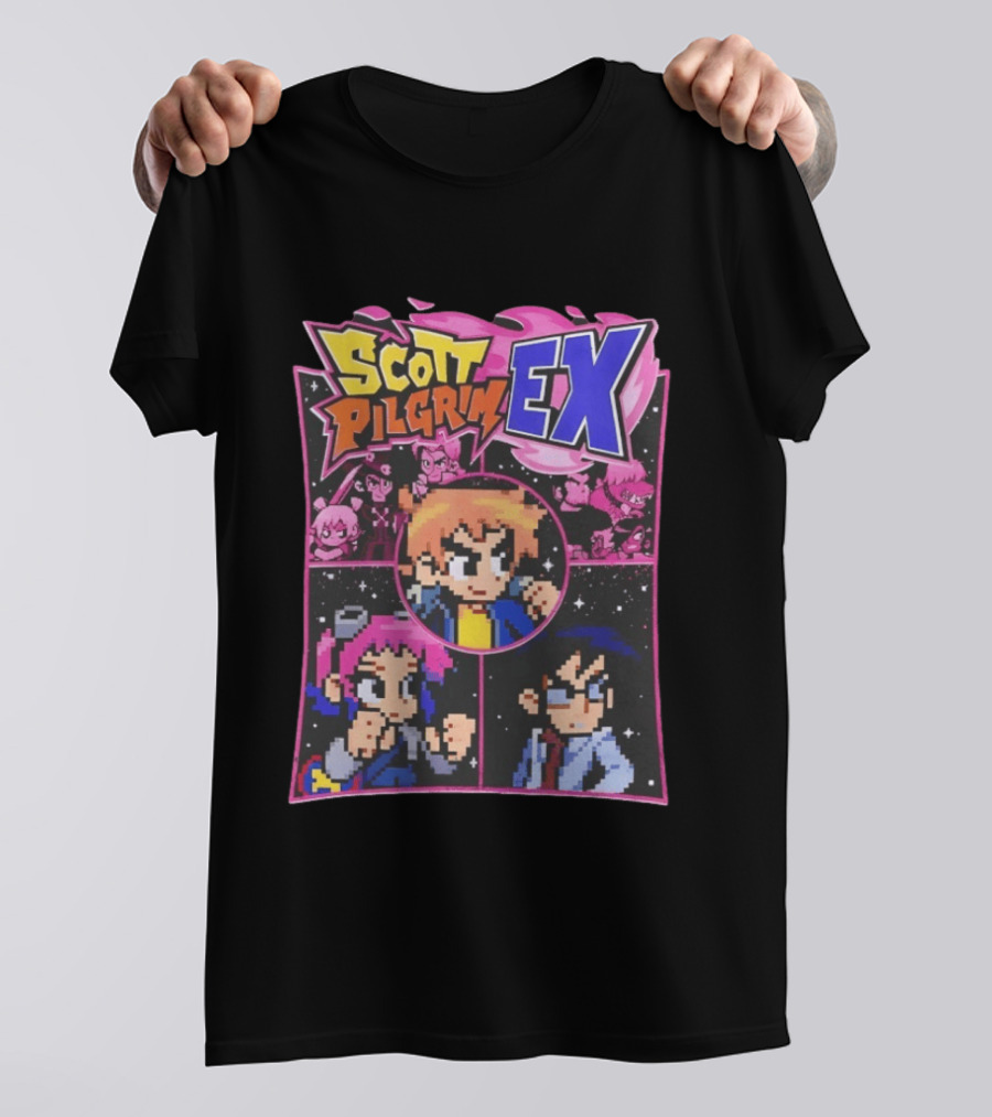 Scott Pilgrim EX Pixel Art Character Grid T-Shirt