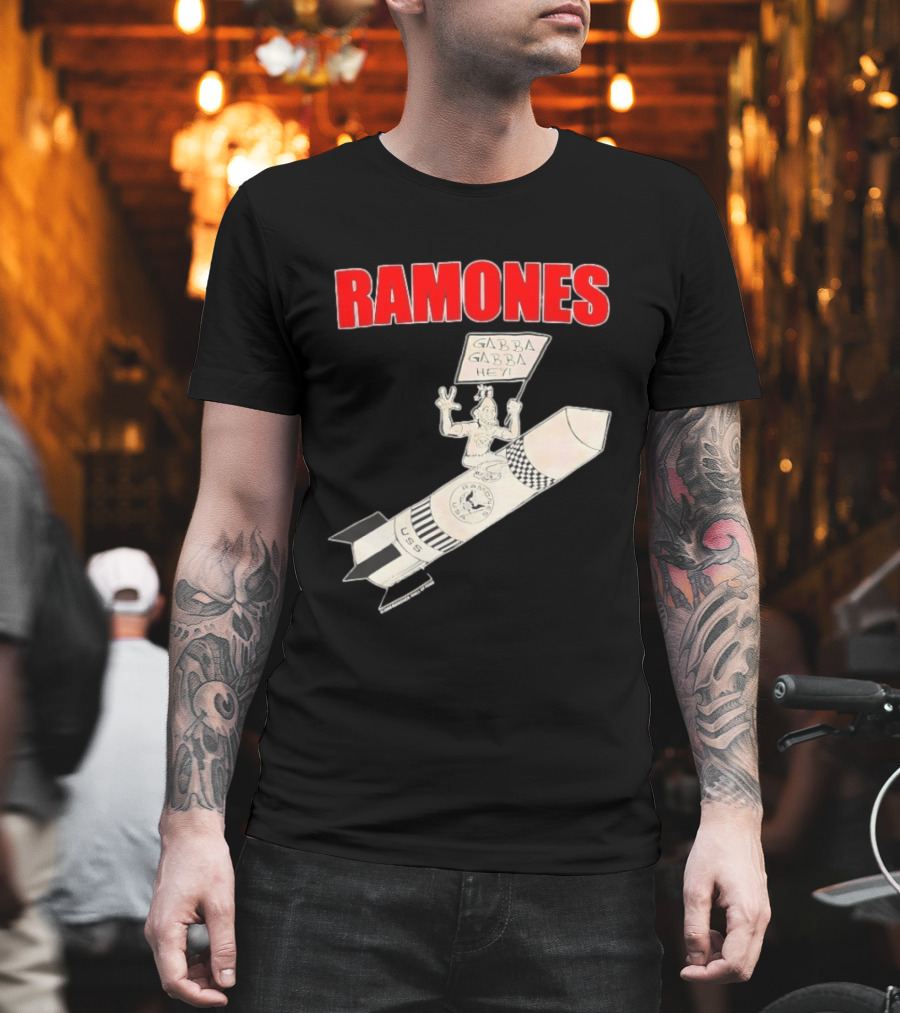 Ramones Gabba Gabba Hey USS Rocket Cartoon T-Shirt