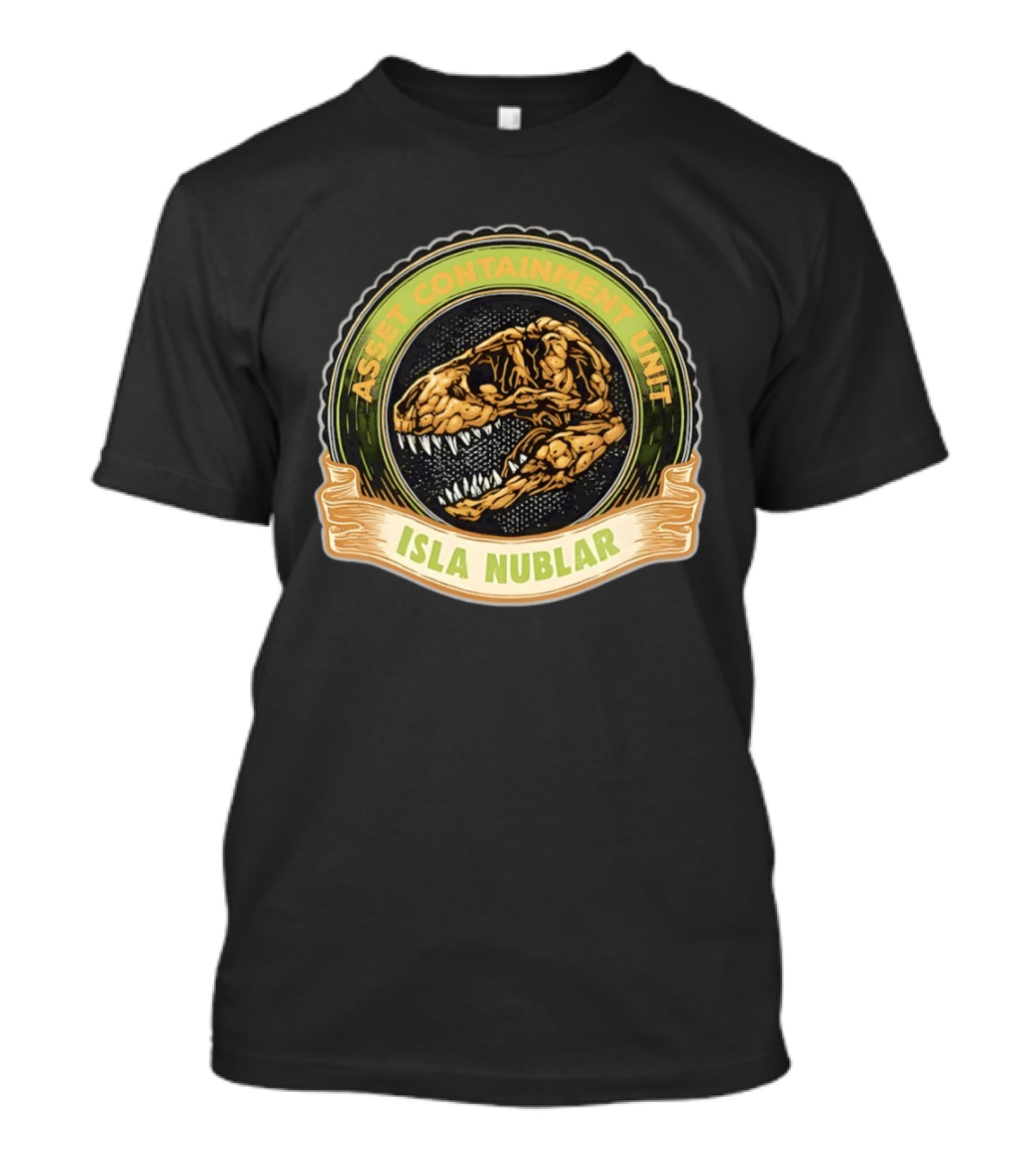 Asset Containment Unit Isla Nublar Skull Head Jura Park T-Shirt