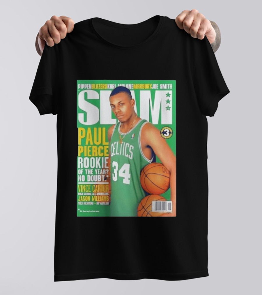 SLAM Paul Pierce Rookie Of The Year Celtics Vince Carter NBA Basketball Magazine Cover T-Shirt