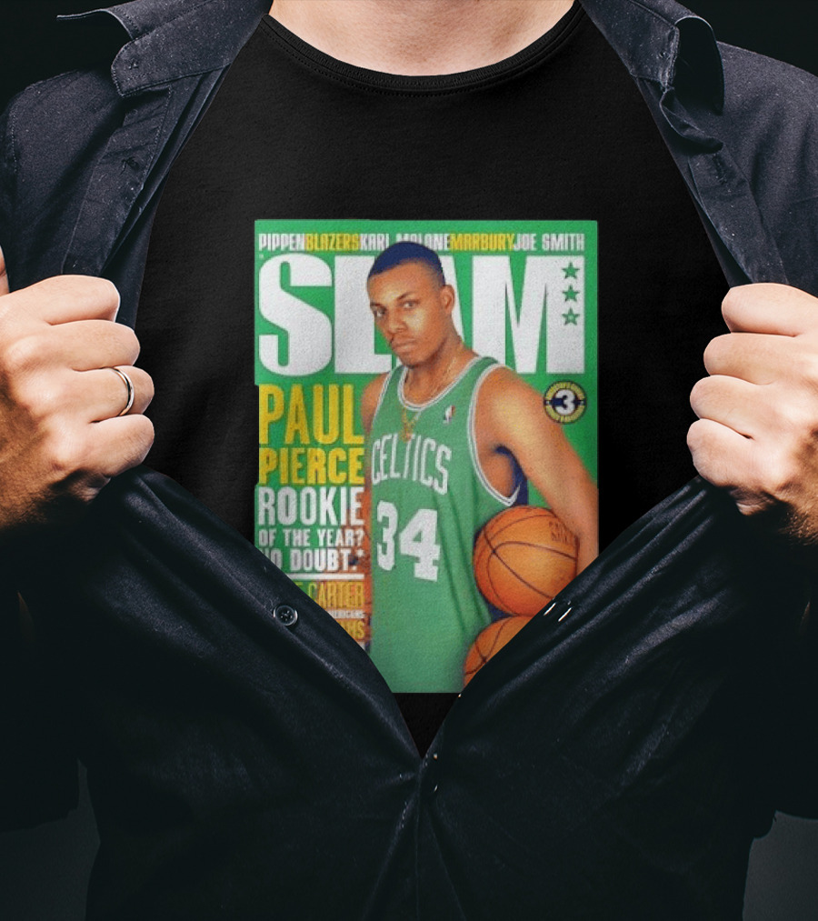 SLAM Paul Pierce Rookie Of The Year Celtics Vince Carter NBA Basketball Magazine Cover T-Shirt