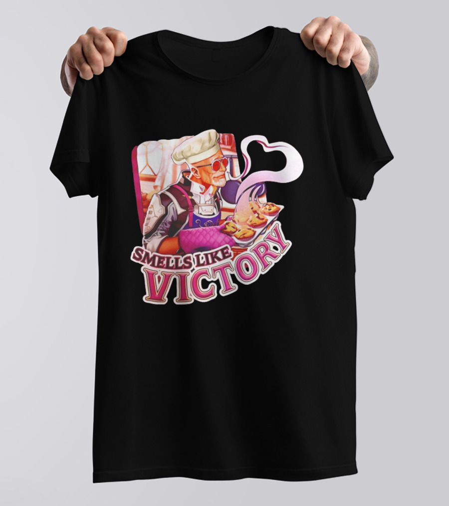 Smells Like Victory Chef Holding Tray Of Freshly Baked Pies In Futuristic Kitchen T-Shirt