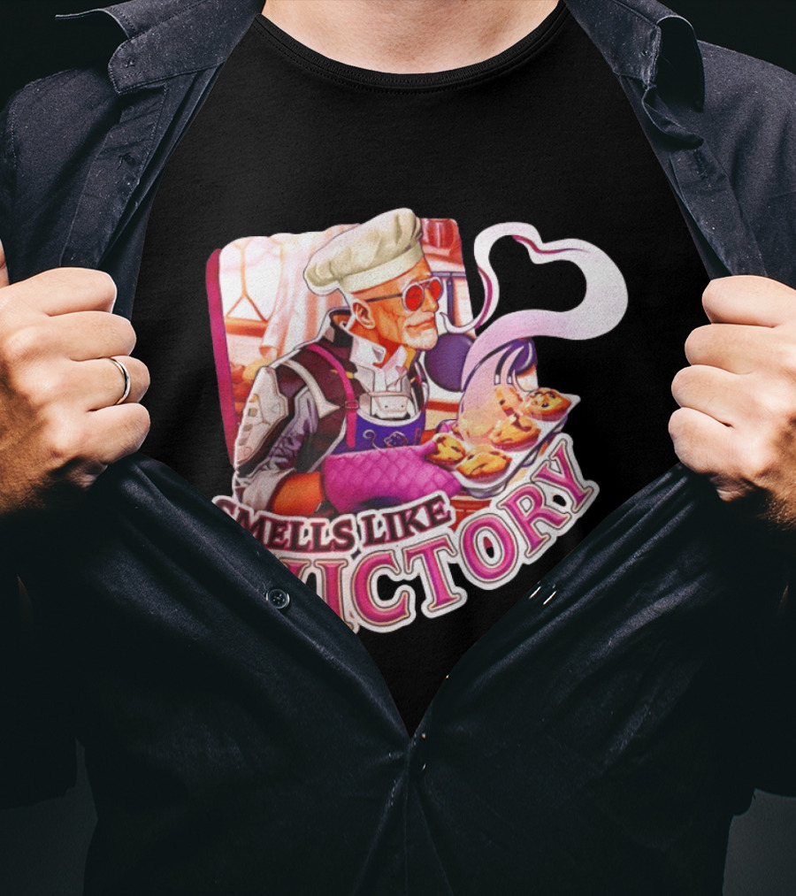 Smells Like Victory Chef Holding Tray Of Freshly Baked Pies In Futuristic Kitchen T-Shirt