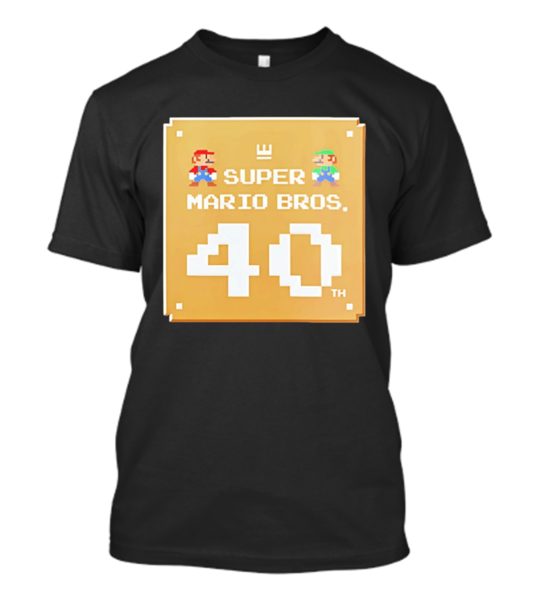 Super Mario Bros 40th Anniversary Mario Luigi Pixel T-Shirt