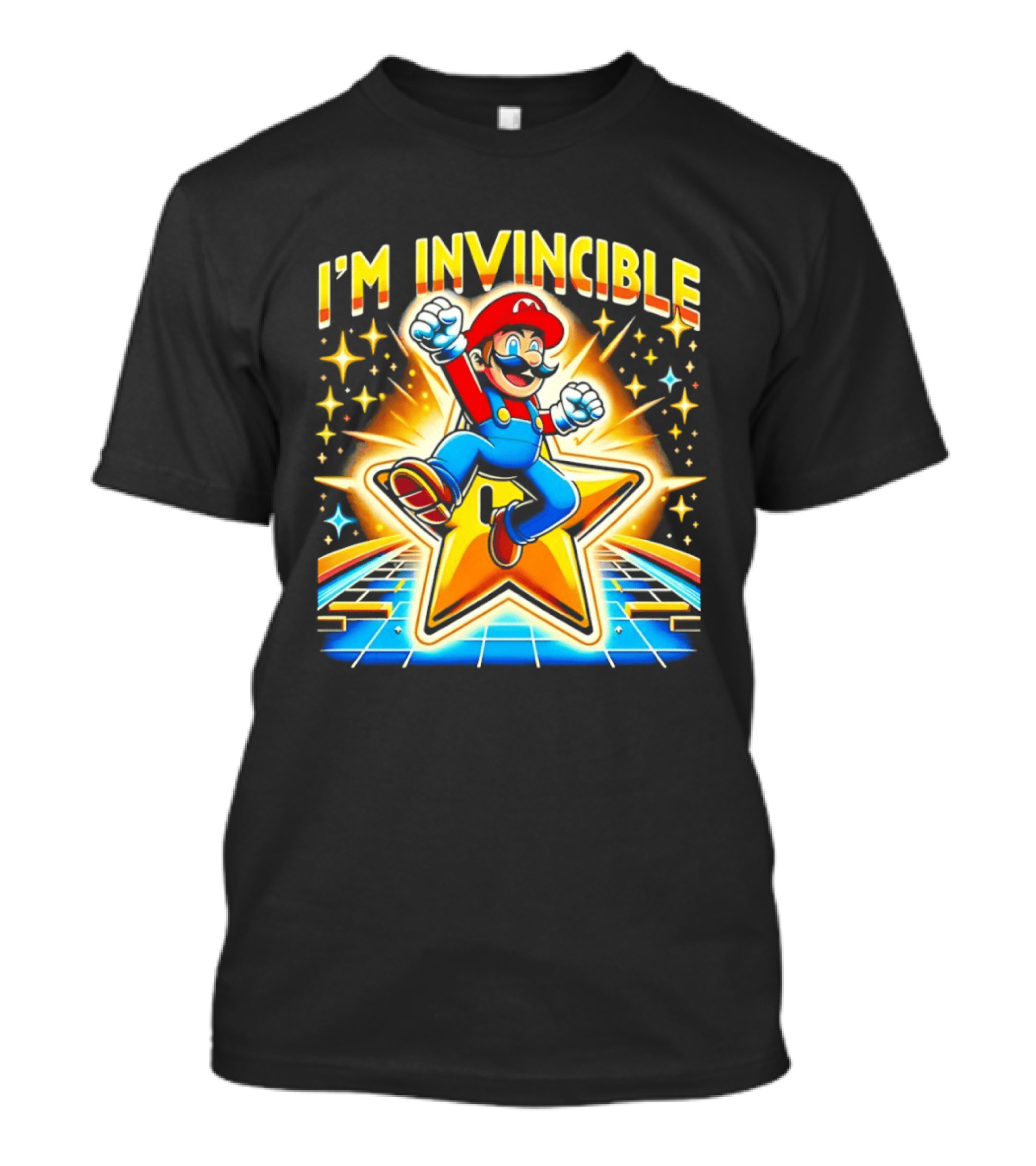 Super Mario I'm Invincible Star Power Jump T-Shirt