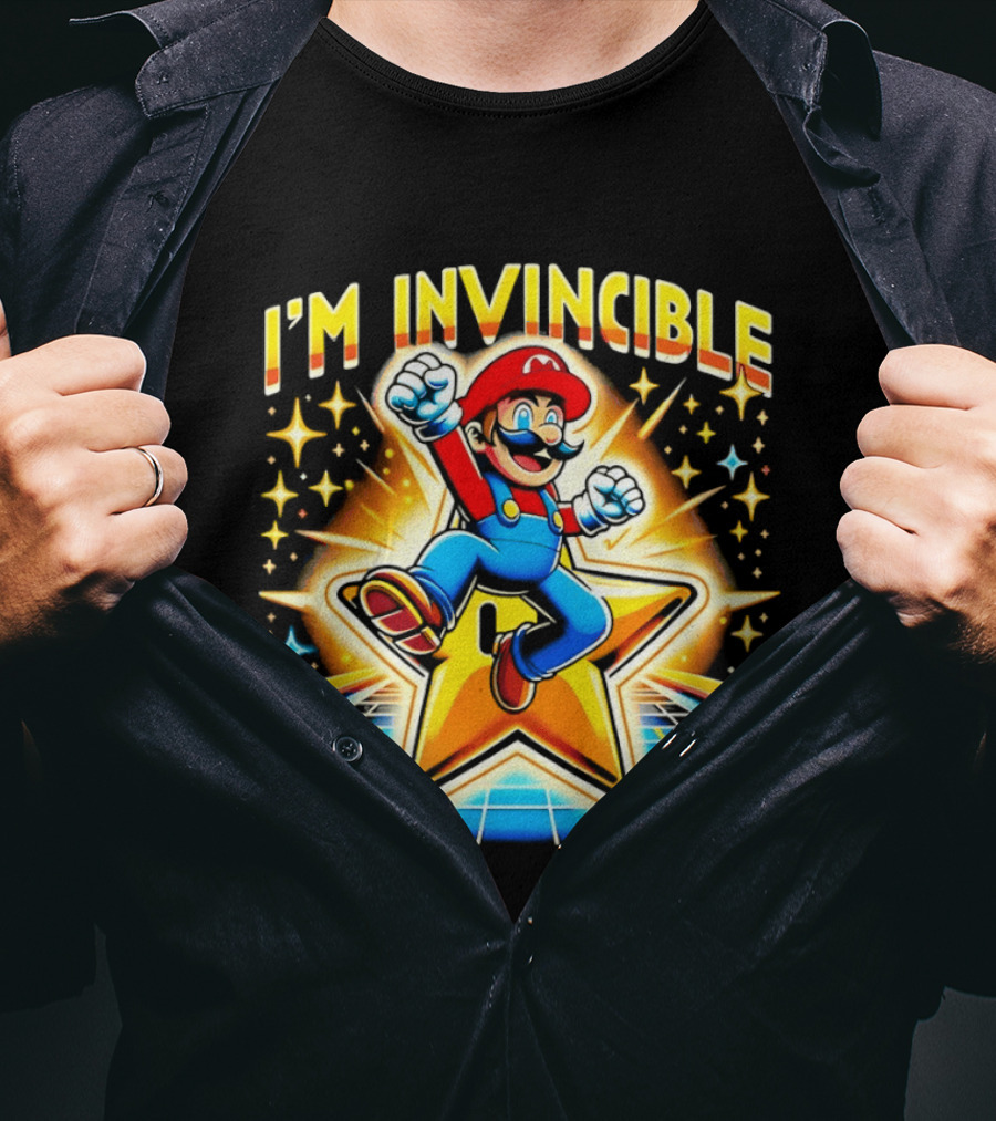 Super Mario I'm Invincible Star Power Jump T-Shirt
