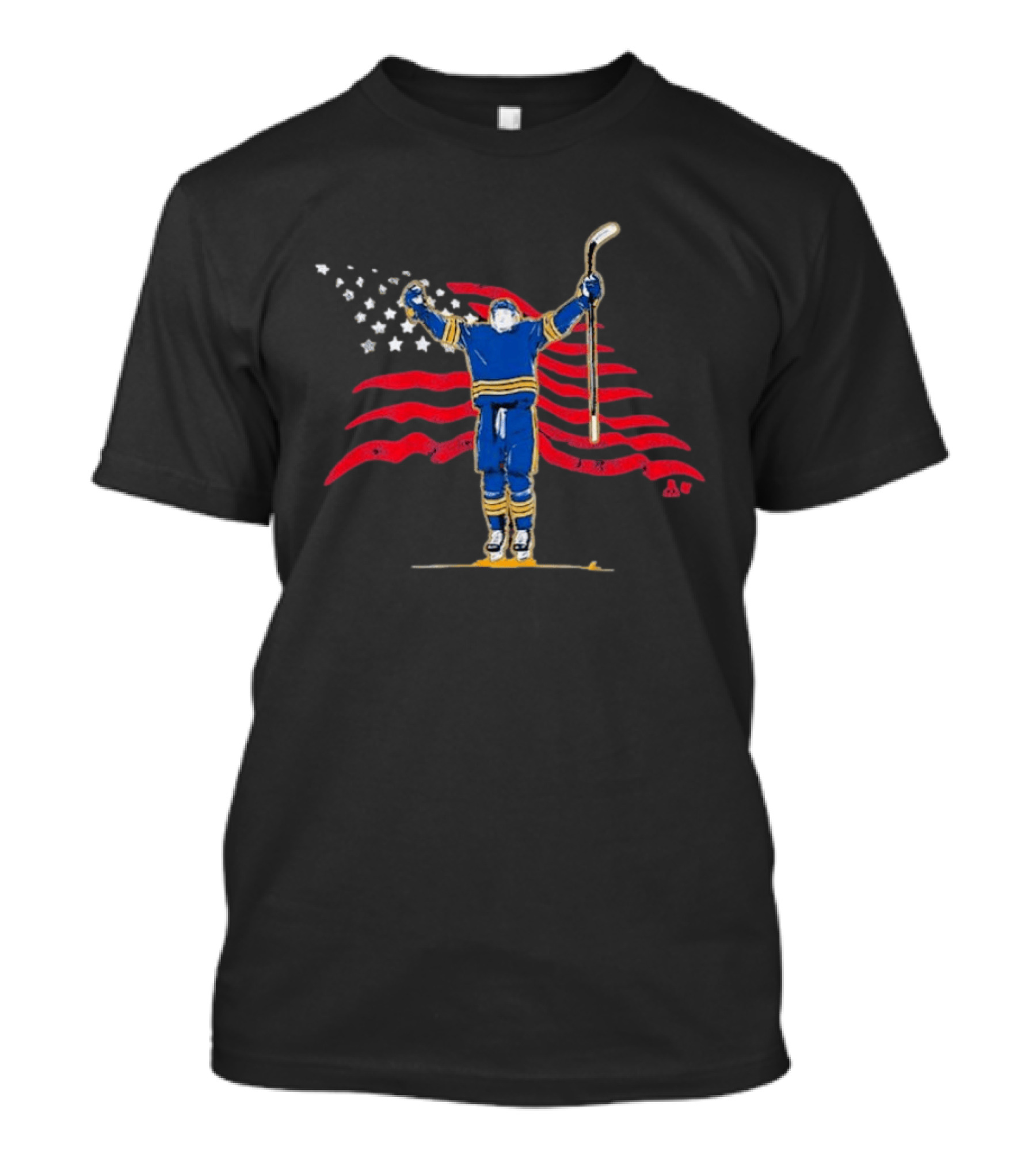Tage Thompson Stars Stripes Hockey Celebration Pose T-Shirt