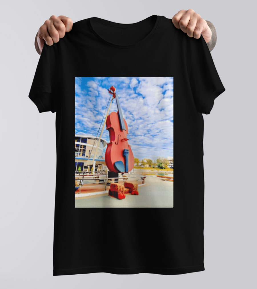 The Big Fiddle At Port Of Sydney Nova Scotia Canada Iconic Landmark T-Shirt