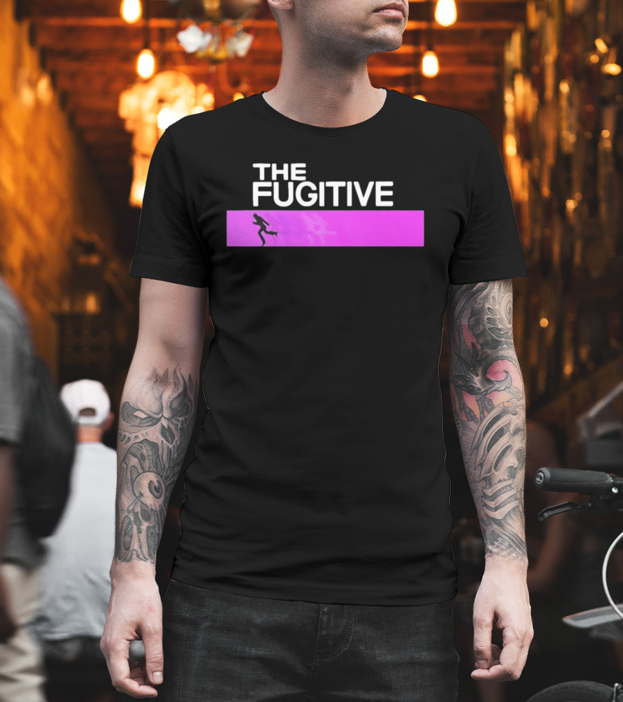 The Fugitive Silhouette Running On Purple Bar T-Shirt