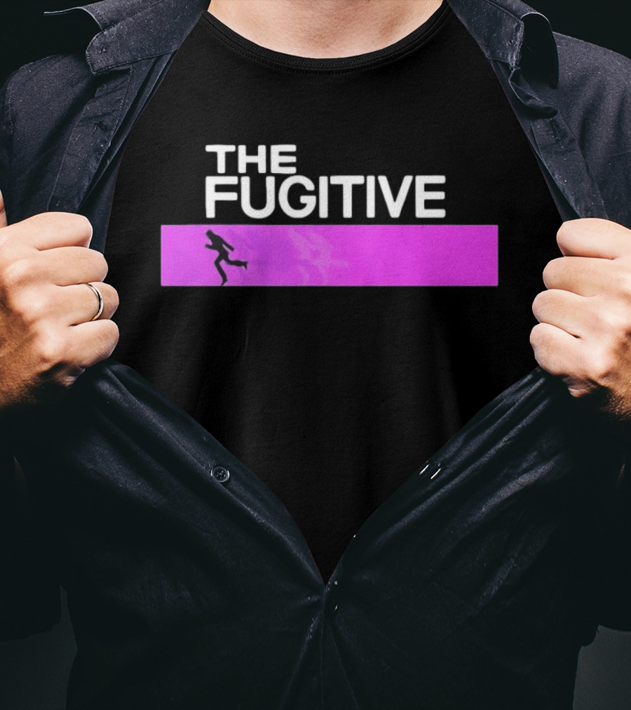 The Fugitive Silhouette Running On Purple Bar T-Shirt