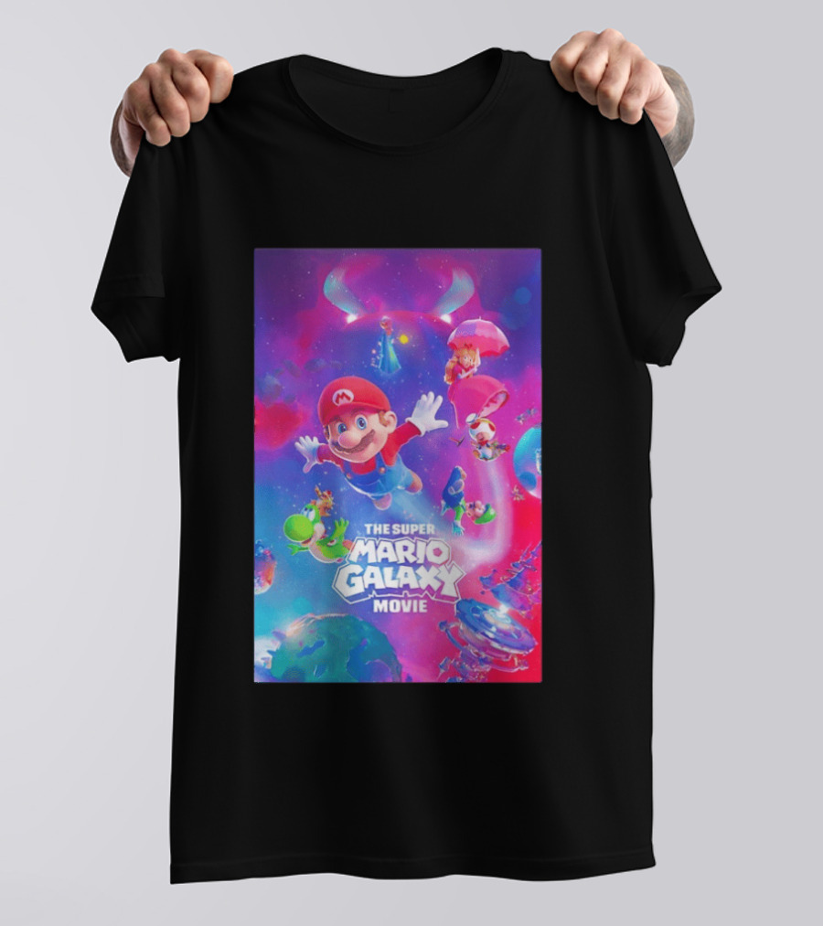 The Super Mario Galaxy Movie Adventure Featuring Iconic Characters T-Shirt