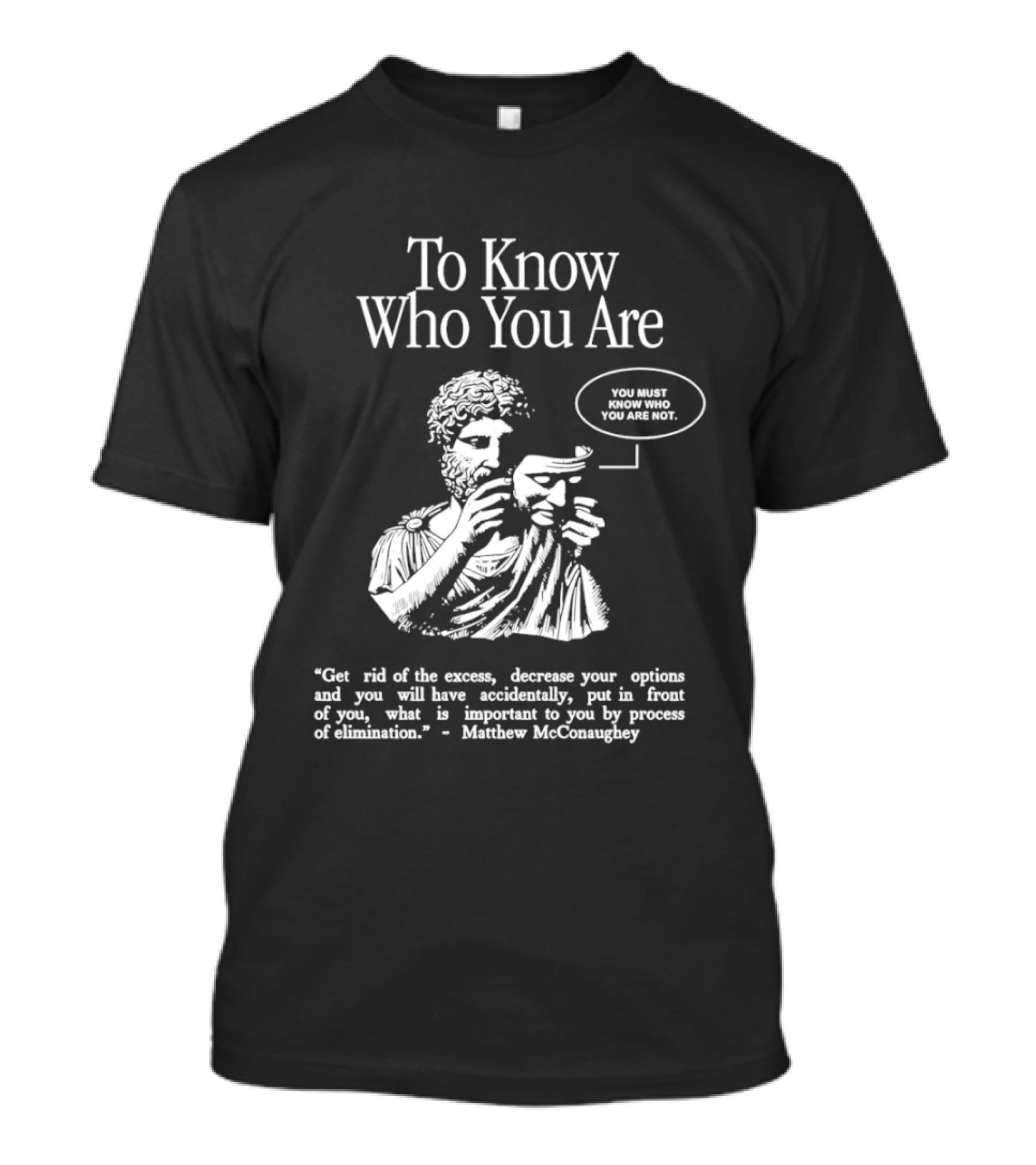 To Know Who You Are You Must Know You Are Not Matthew McConaughey T-Shirt