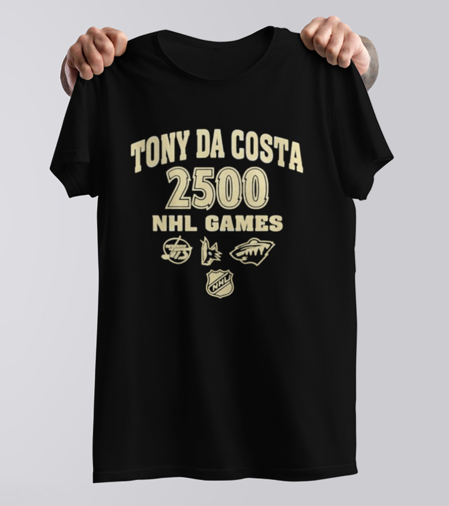 Tony Da Costa 2500 NHL Games Dallas Stars Arizona Coyotes Minnesota Wild NHL T-Shirt