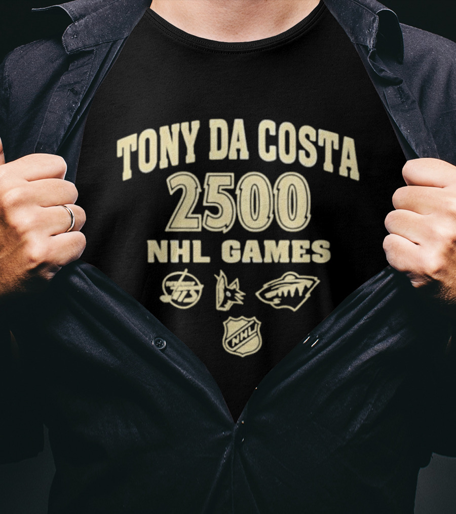 Tony Da Costa 2500 NHL Games Dallas Stars Arizona Coyotes Minnesota Wild NHL T-Shirt