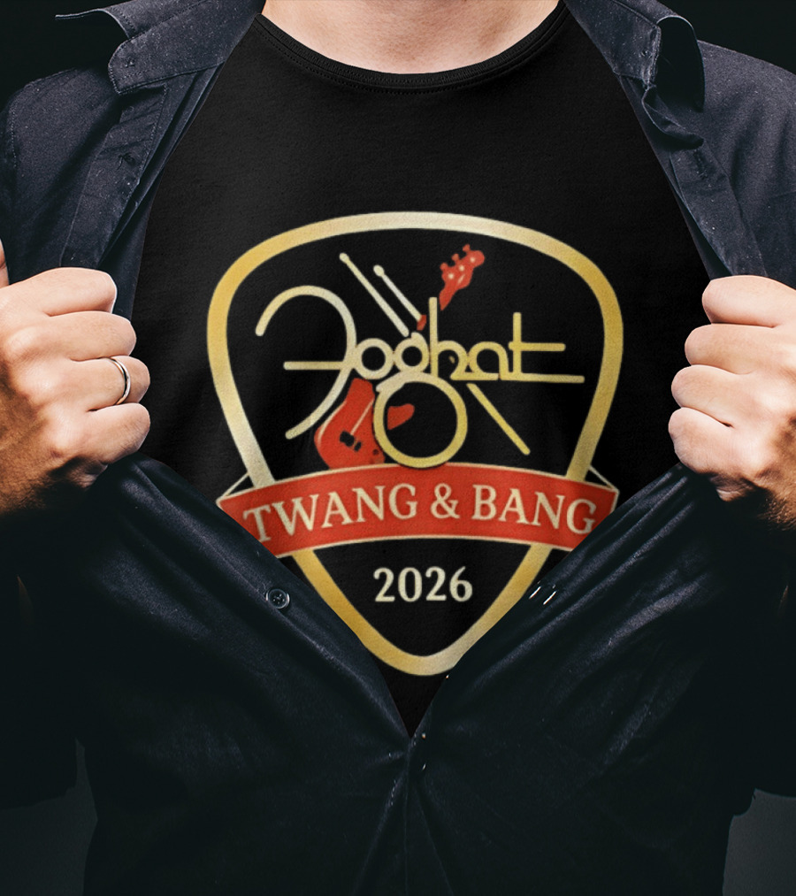 Foghat Twang And Bang 2026 Guitar Pick T-Shirt