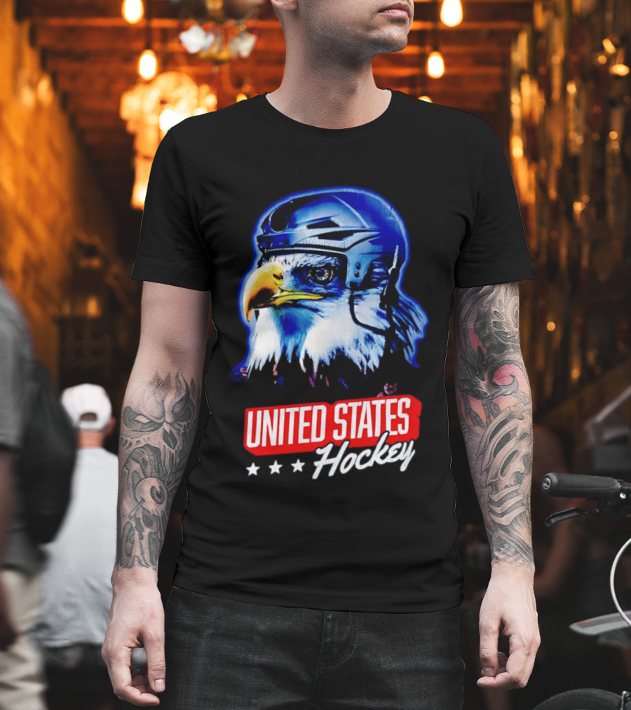 United States Hockey Eagle Helmet Stars T-Shirt
