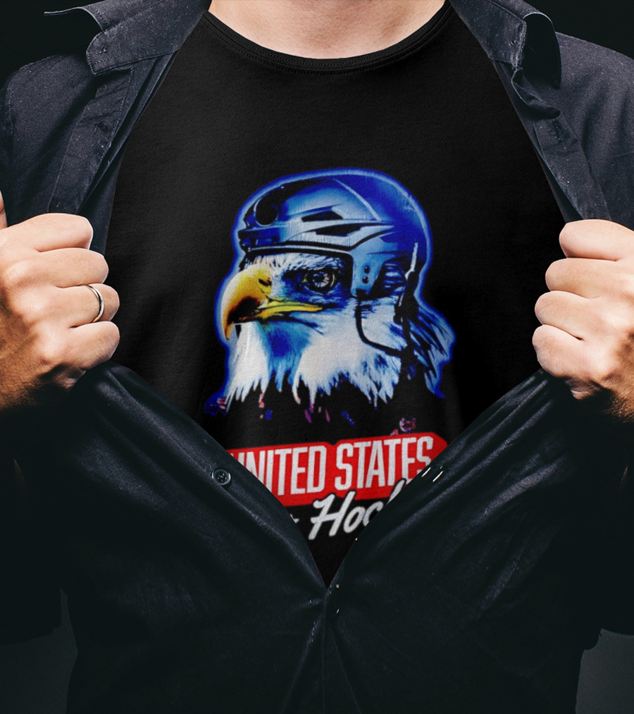 United States Hockey Eagle Helmet Stars T-Shirt