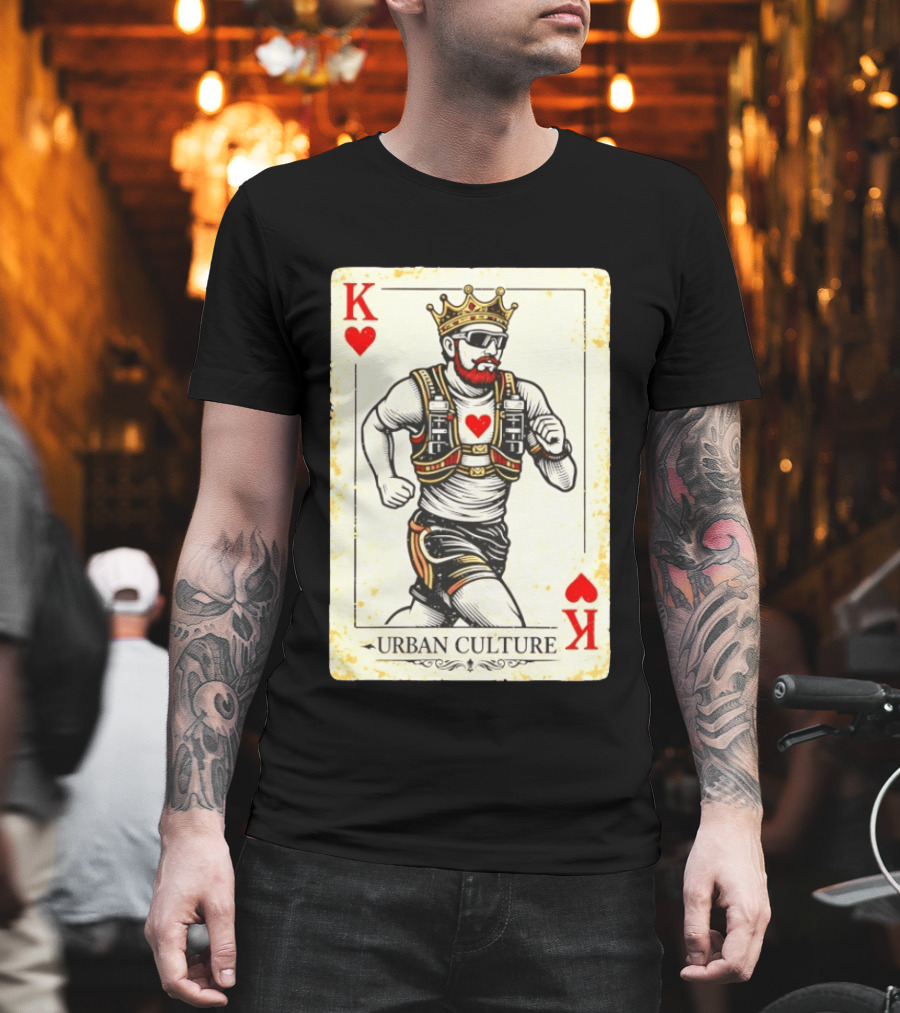 Urban Culture King Of Hearts Running Playing Card T-Shirt