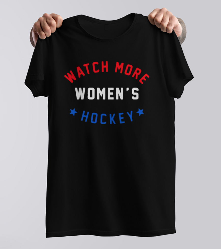 More Women's Hockey Bold Patriotic Colors Stars T-Shirt