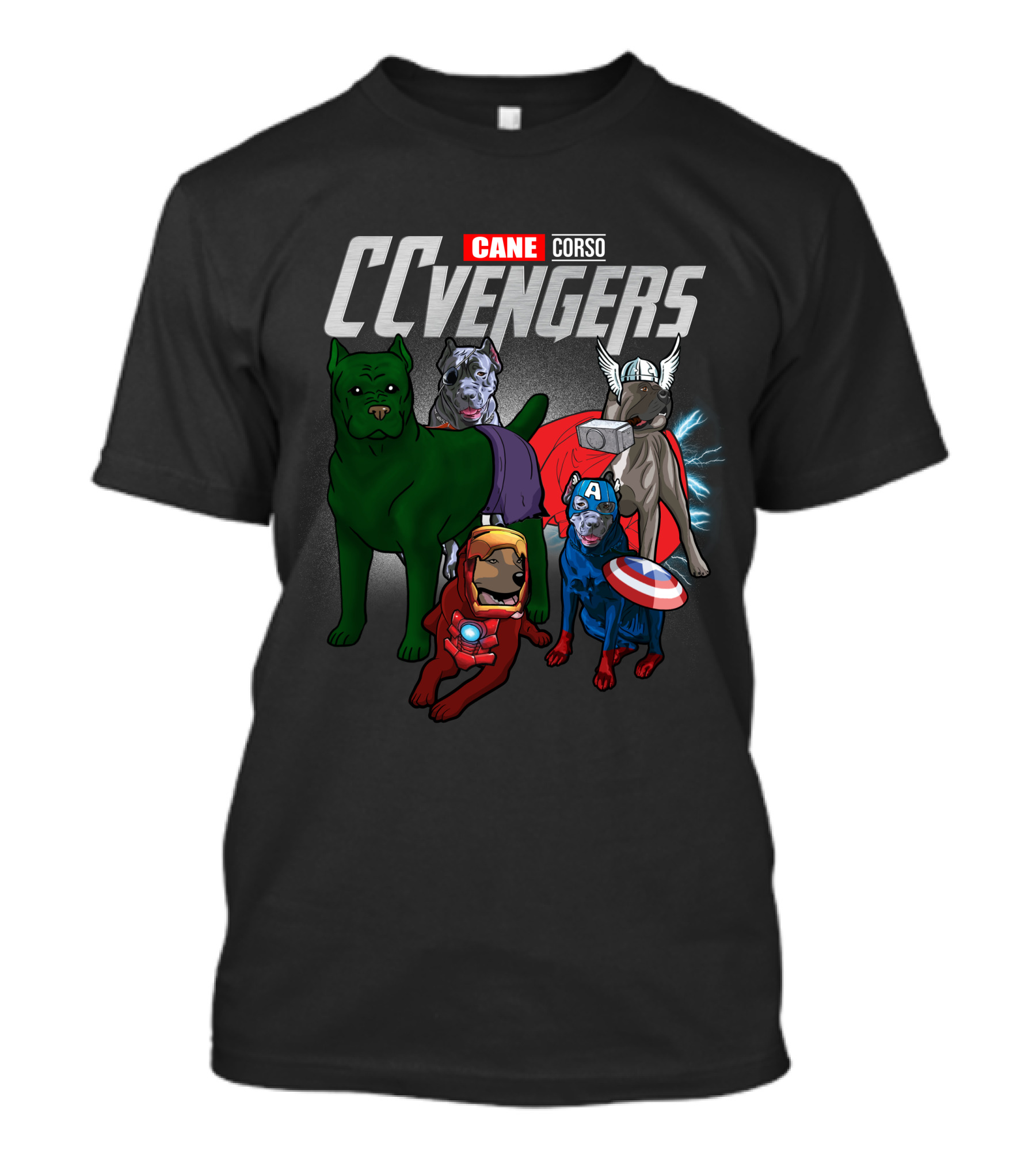 Cane Corso CCvengers Dogs As Superheroes T-Shirt