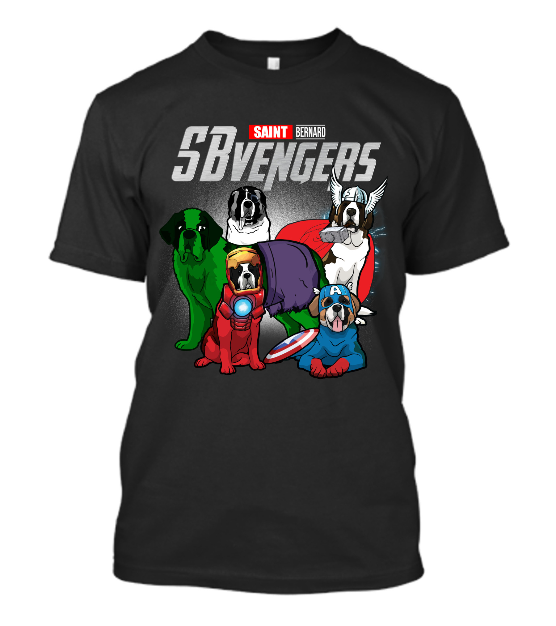 Saint Bernard SBvengers Avengers-Inspired Dog Heroes T-Shirt