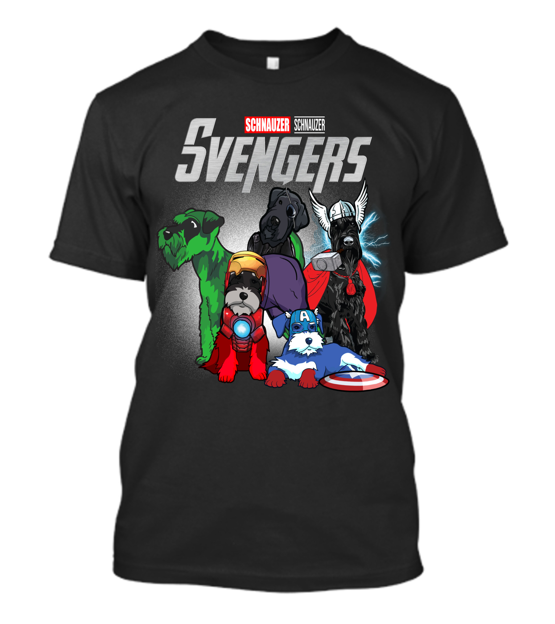 Schnauzer Svengers Marvel Parody With Superhero Dogs T-Shirt