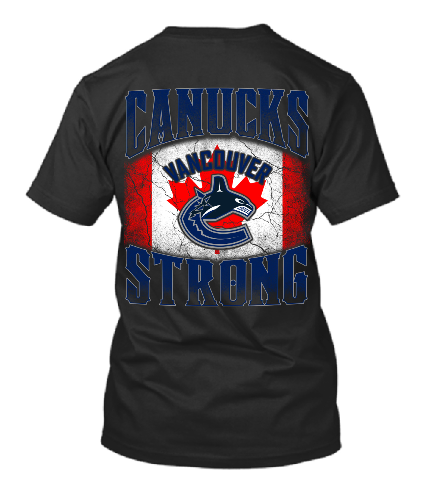 Vancouver Canucks Strong Canadian Flag Hockey T-Shirt