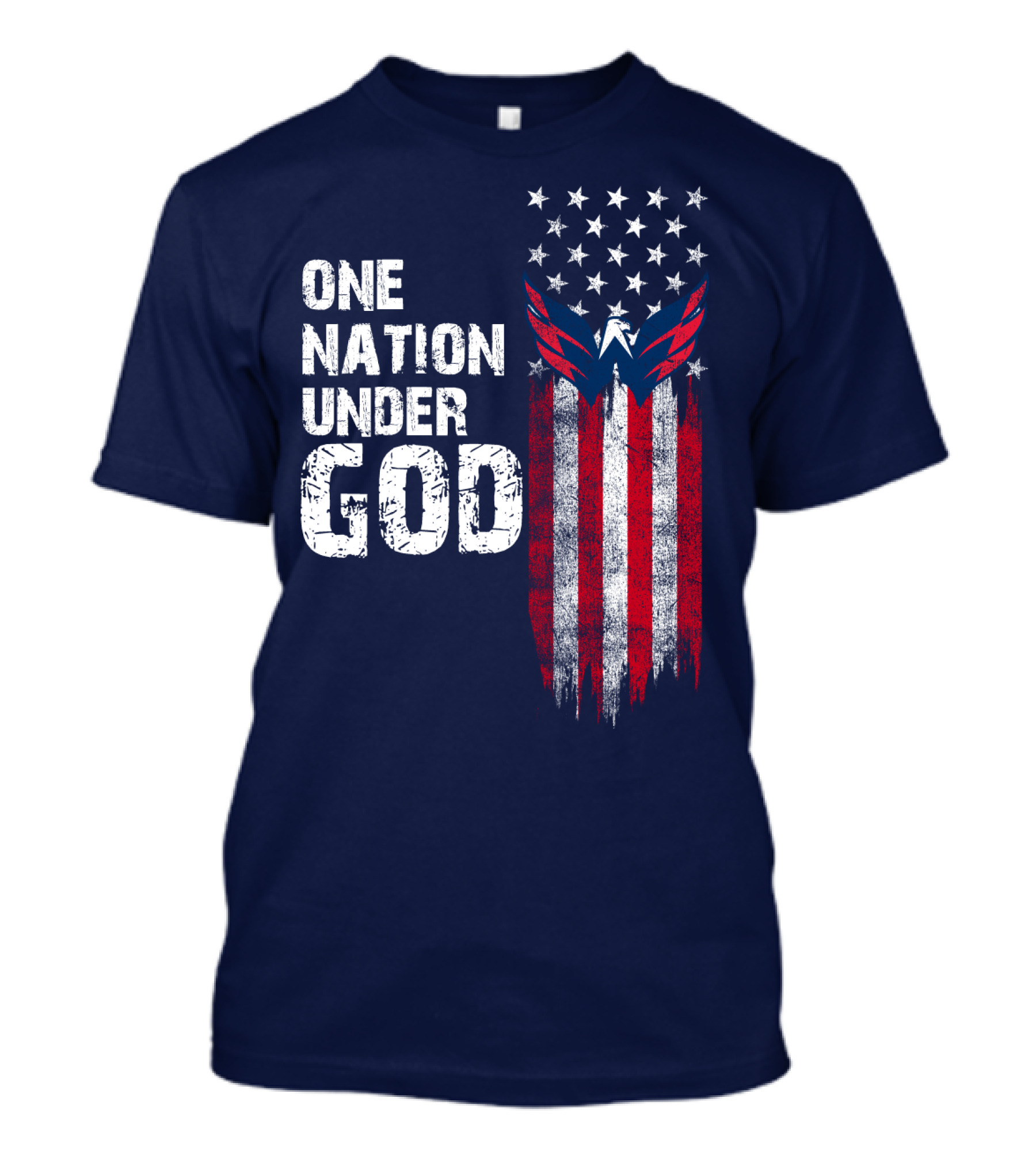 One Nation Under God Washington Capitals American Flag T-Shirt