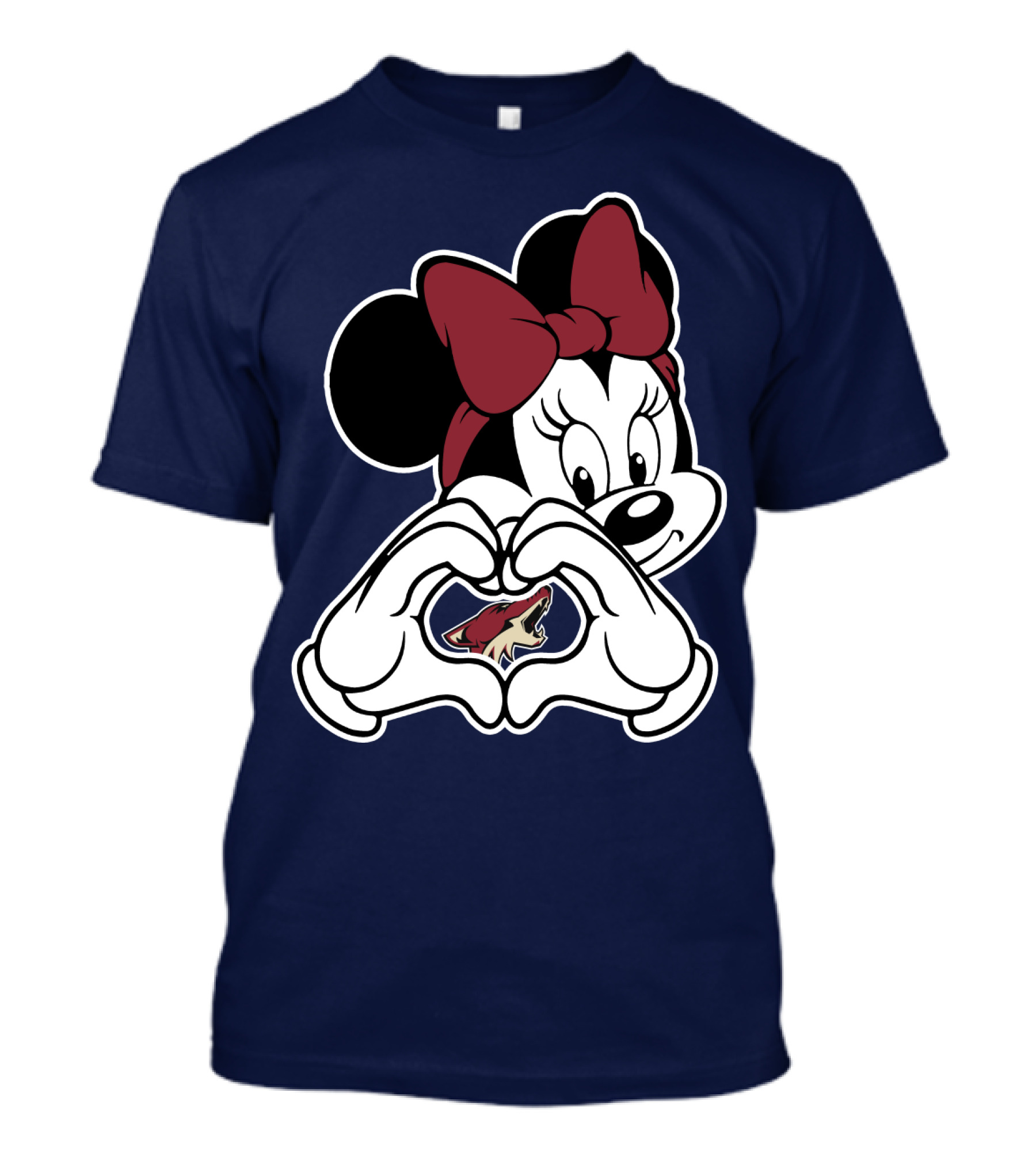 Minnie Mouse Arizona Coyotes Heart Hands T-Shirt