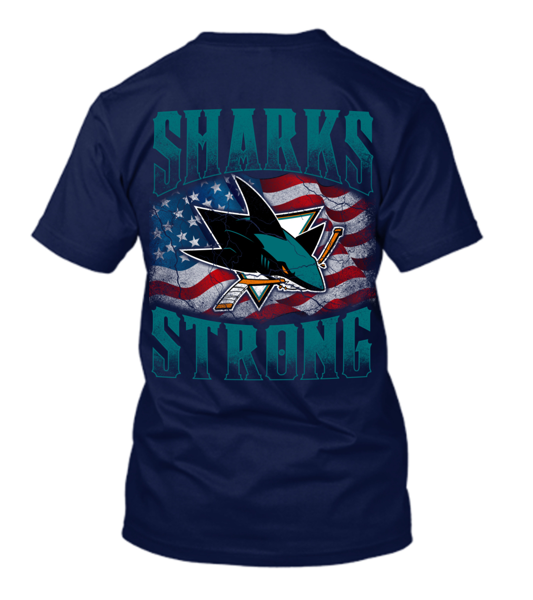Sharks Strong American Flag San Jose Sharks T-Shirt