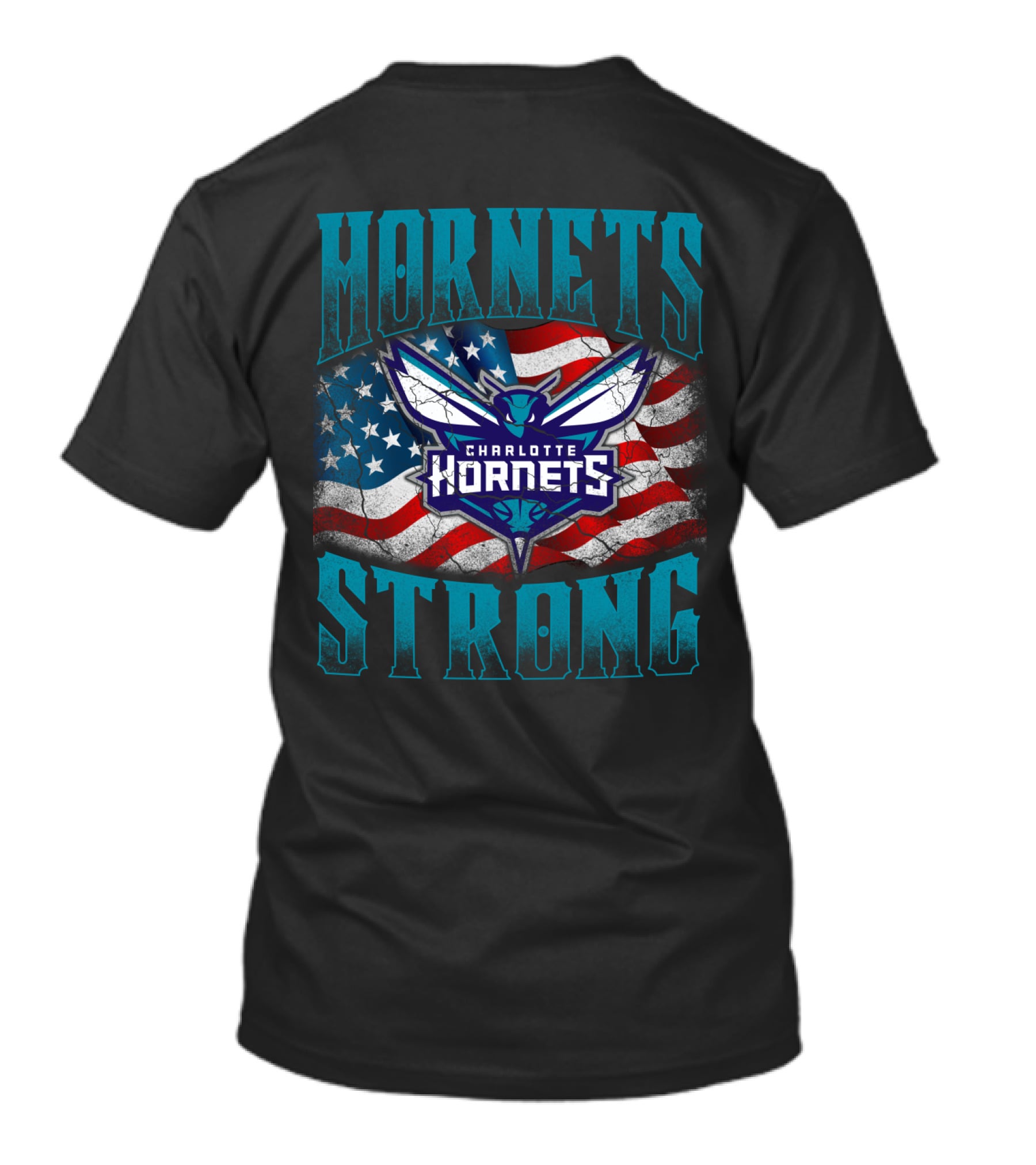Hornets Strong Charlotte Hornets American Flag T-Shirt