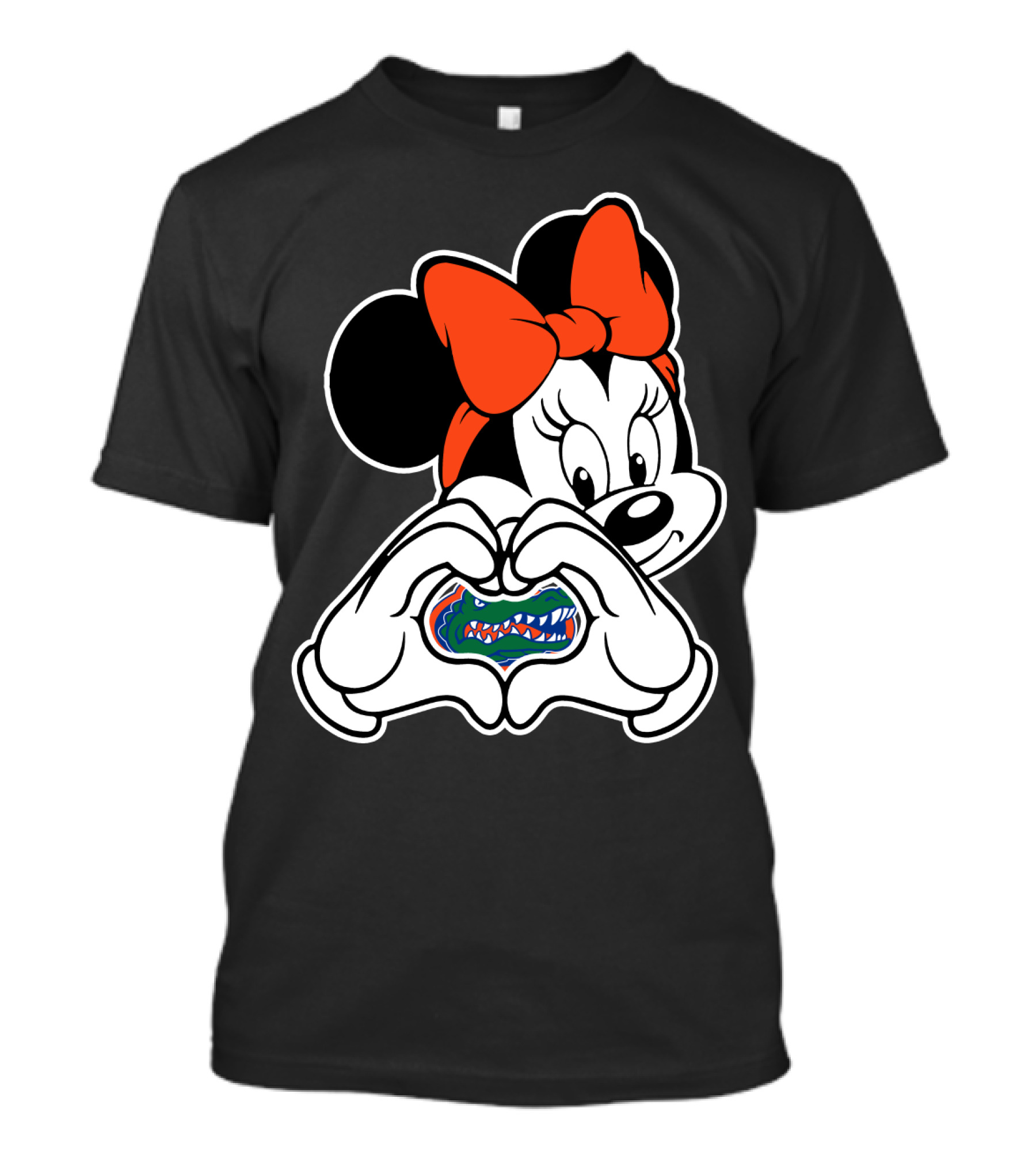 Minnie Mouse Florida Gators Fan Logo Heart Hands T-Shirt