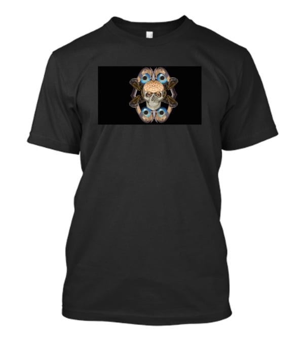 Altered State Skull With Brain And Butterfly Wings T-Shirt