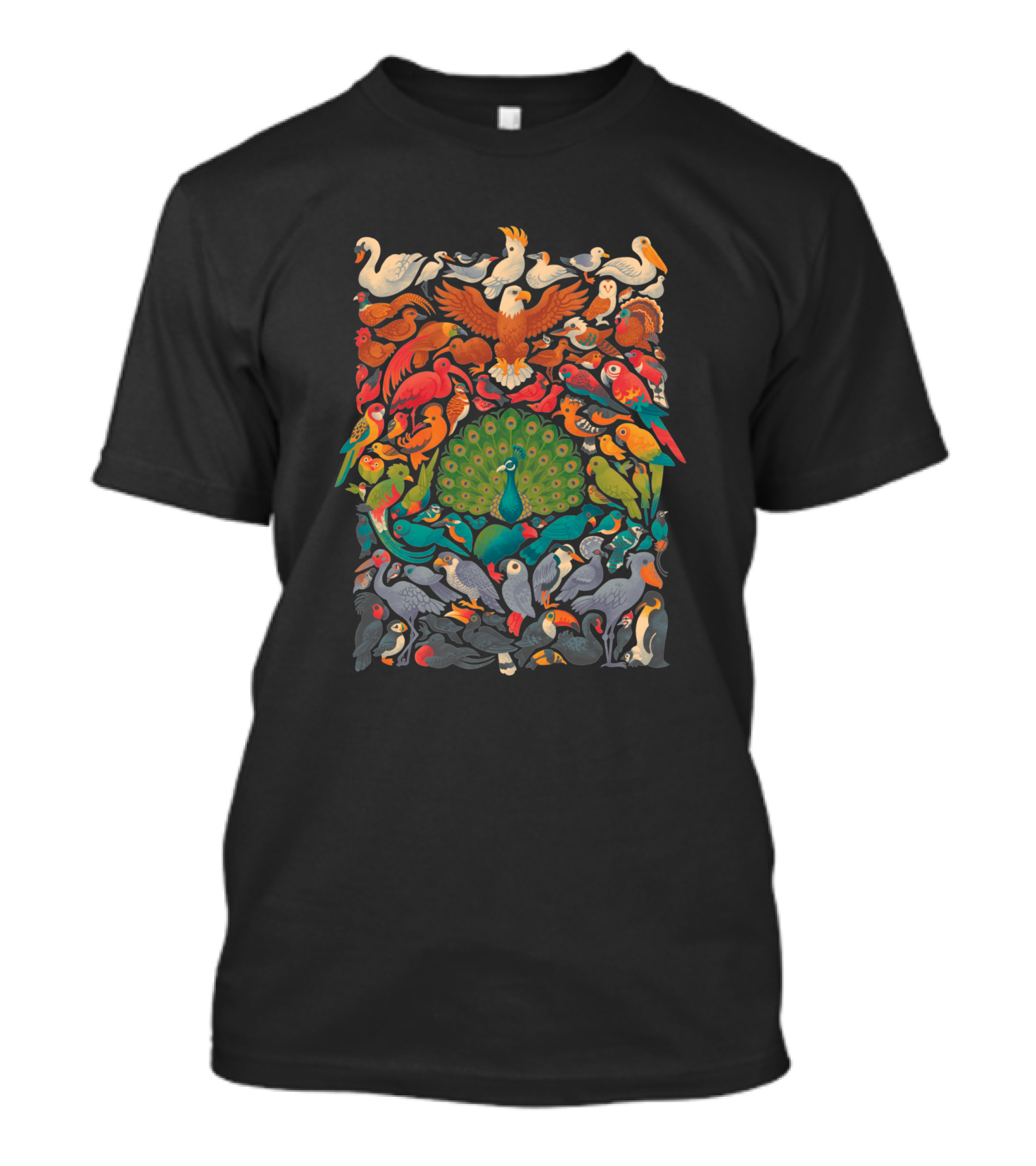 Aerial Spectrum 1716566 Colorful Birds And Peacock Majestic T-Shirt