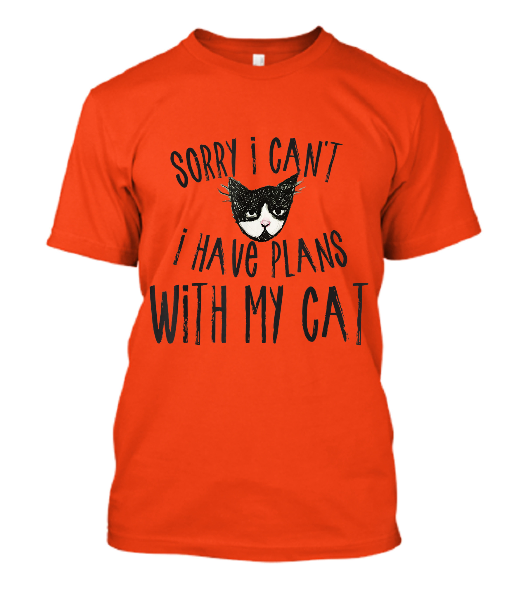 Sorry I Can't I Have Plans With My Cat Retro Colored T-Shirt