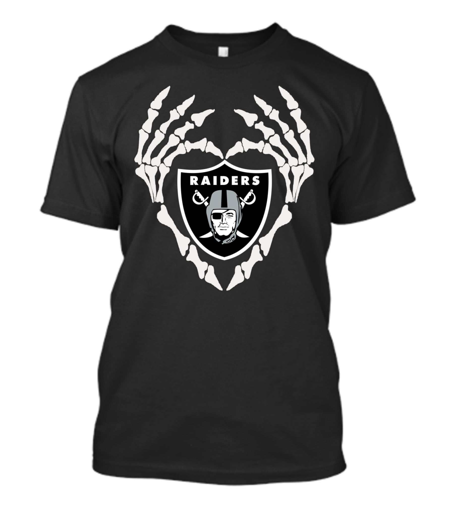 Las Vegas Raiders Skull Hands Shield T-Shirt