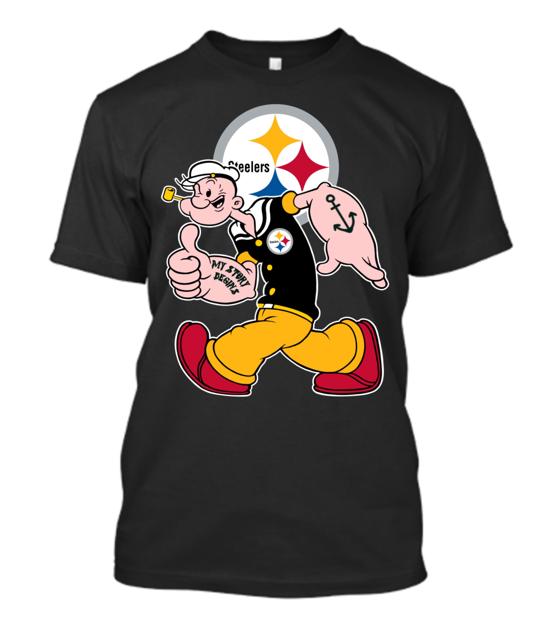 Steelers Popeye My Story Begins T-Shirt
