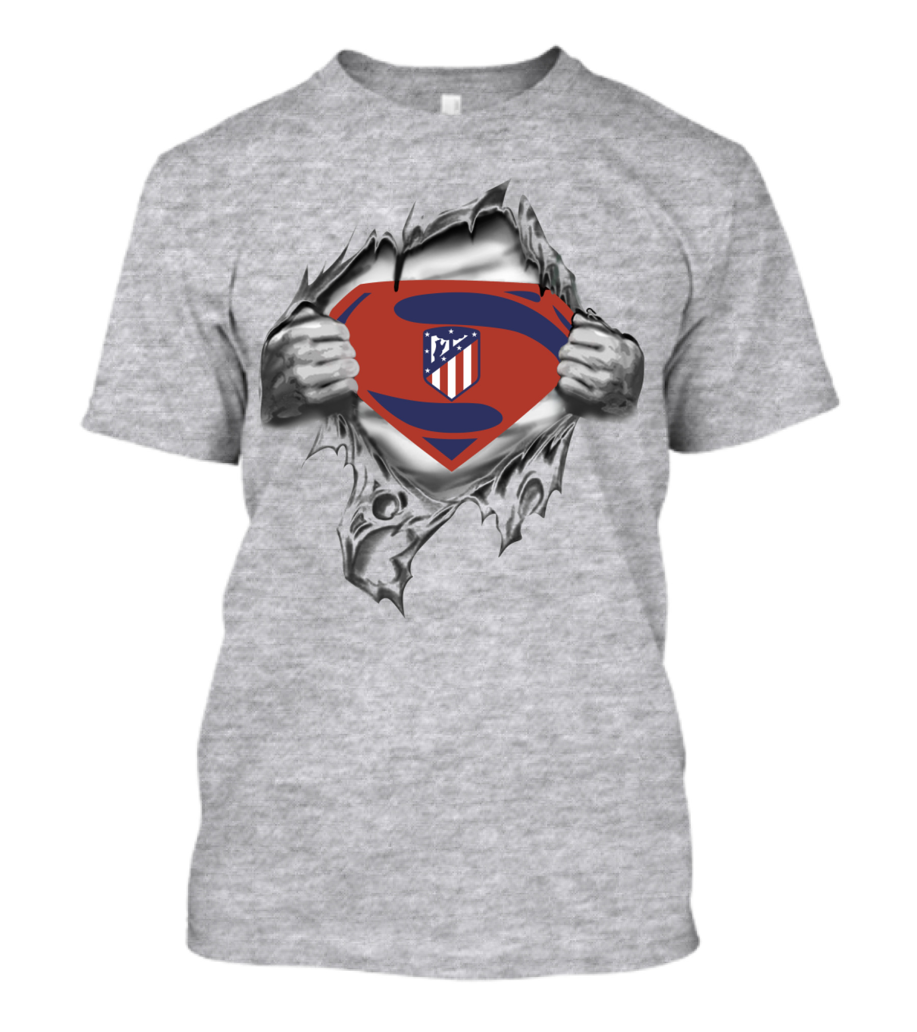Atletico Madrid Superman Shield Logo Fusion T-Shirt