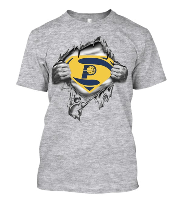 Indiana Pacers Logo Superman Style Peeking Through Torn T-Shirt