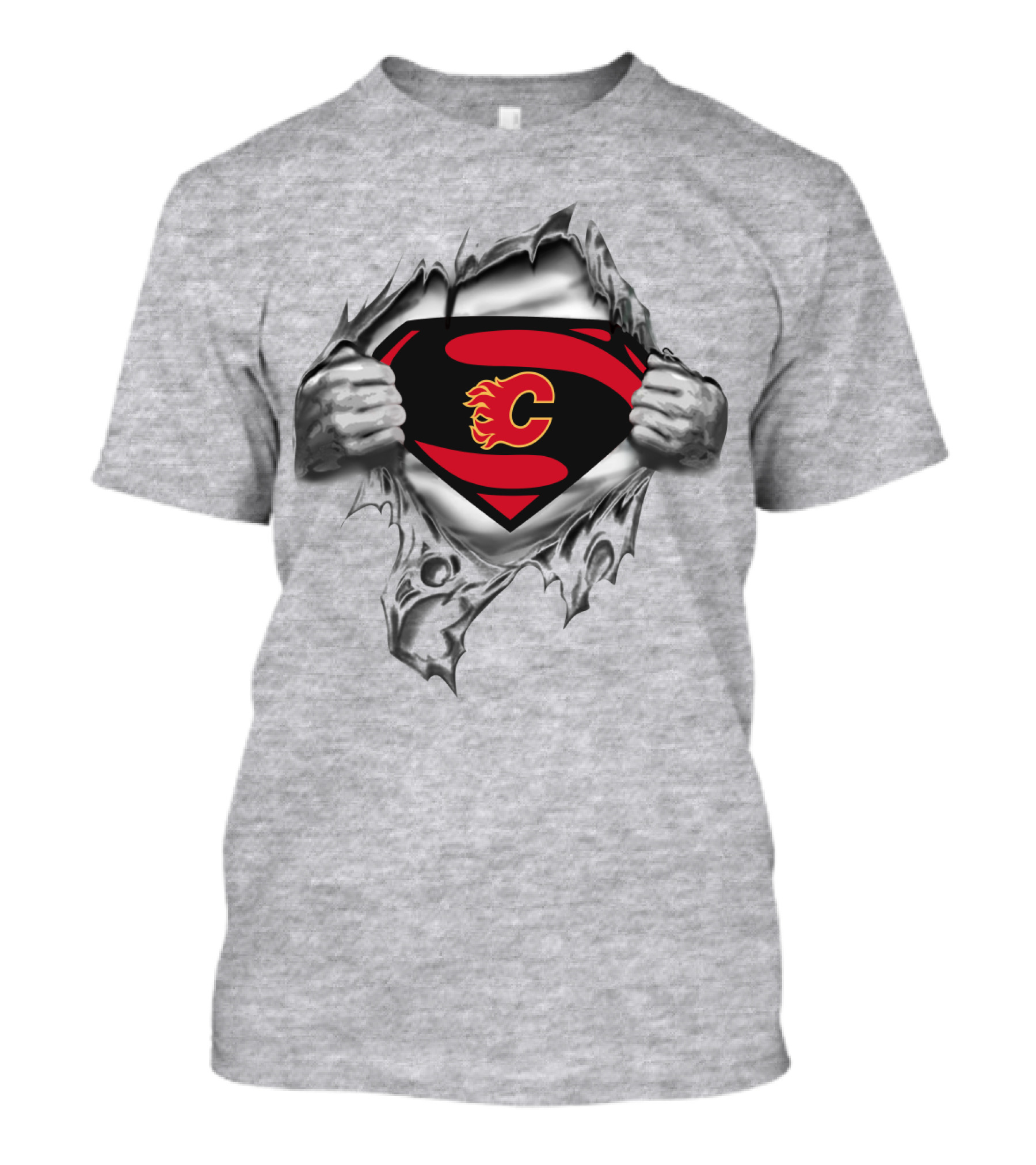 Calgary Flames Superman Logo Burst T-Shirt